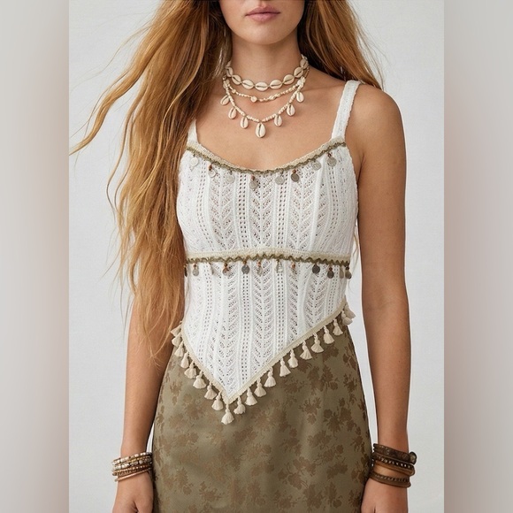 Boho Crochet & Tassel Mini  2pc Top And Skirt - Picture 4 of 11